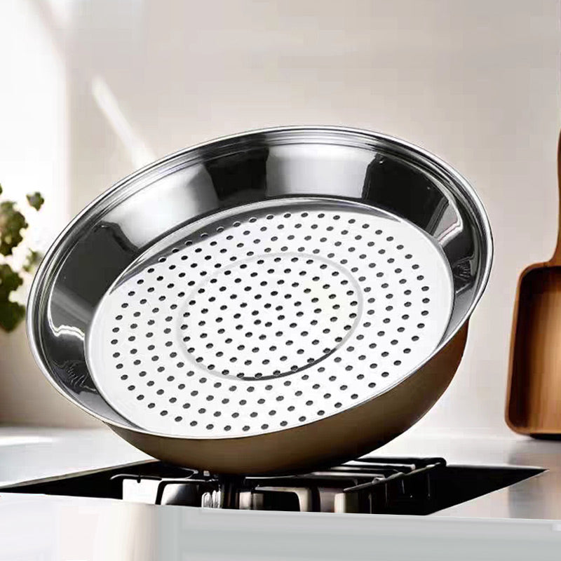 Versatile steamer insert in stainless steel for pot
