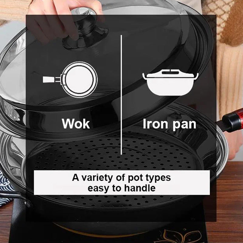 Versatile steamer insert in stainless steel for pot