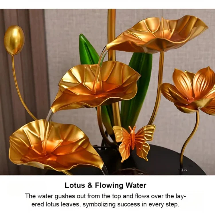 Luxurious creative lotus fish bowl decoration