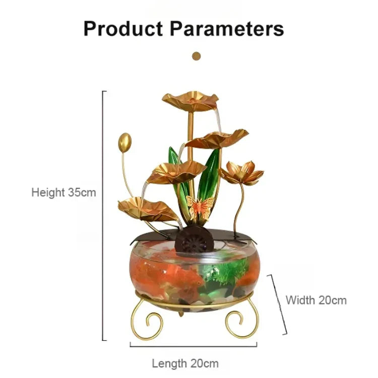 Luxurious creative lotus fish bowl decoration
