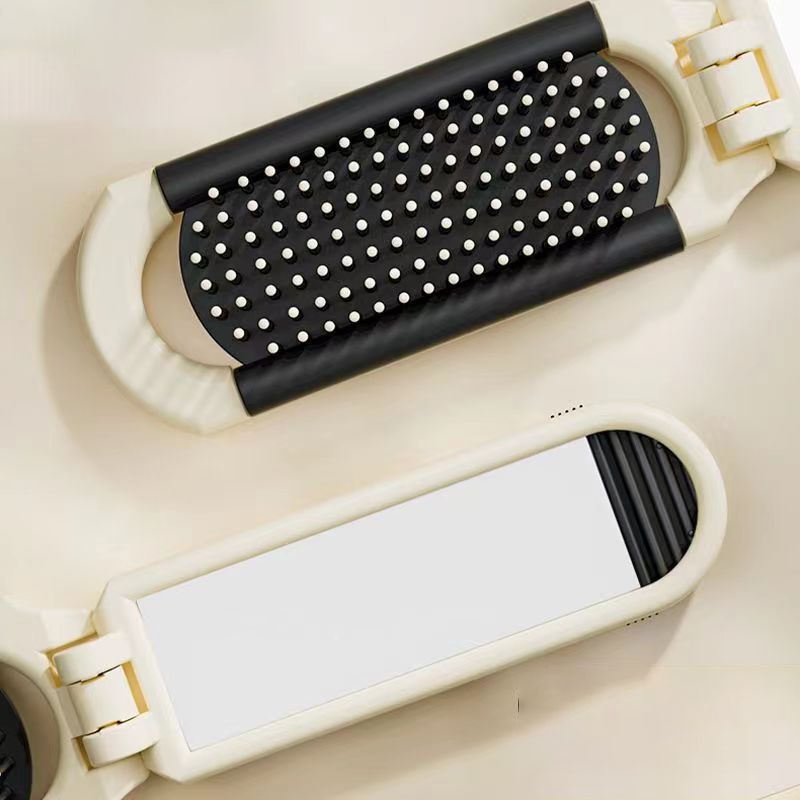 Portable mini air cushion comb with removable mirror