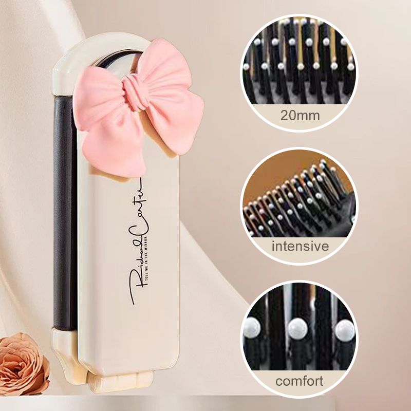 Portable mini air cushion comb with removable mirror