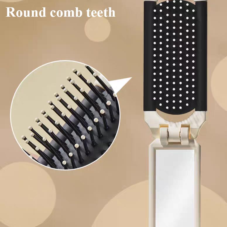Portable mini air cushion comb with removable mirror