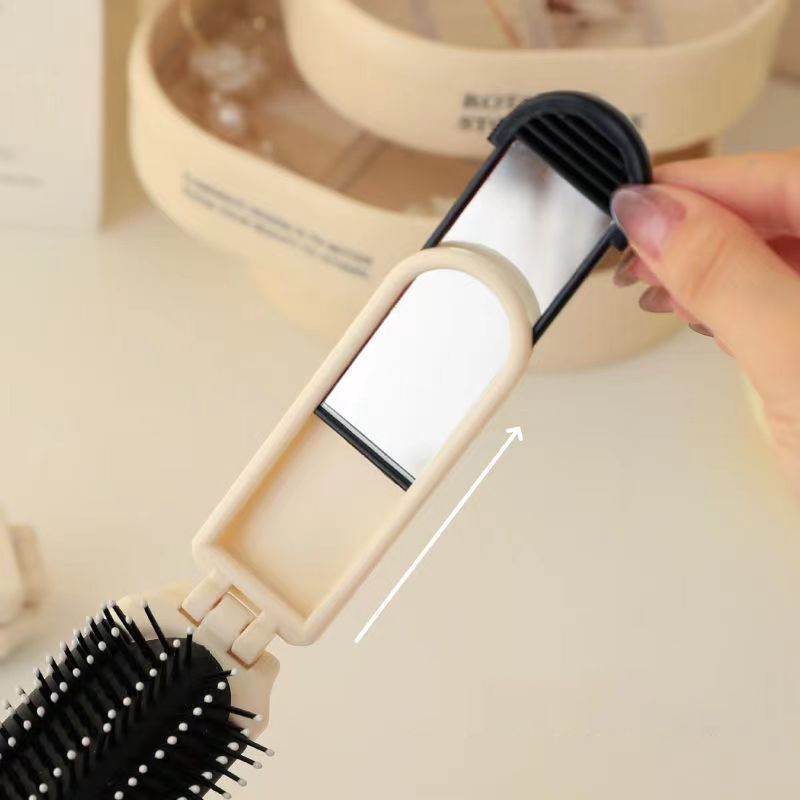 Portable mini air cushion comb with removable mirror