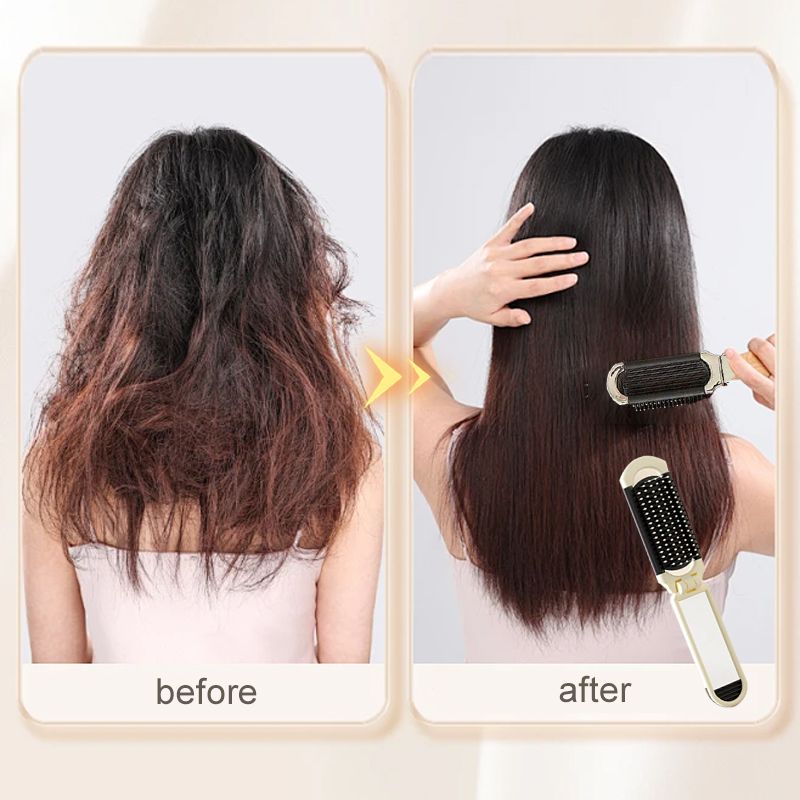 Portable mini air cushion comb with removable mirror