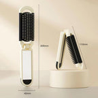Portable mini air cushion comb with removable mirror