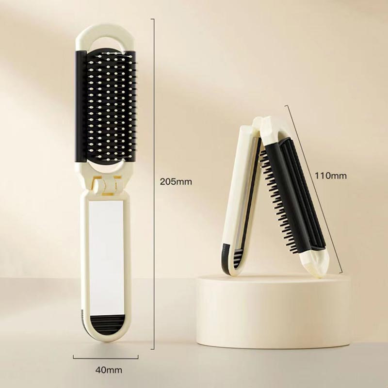 Portable mini air cushion comb with removable mirror