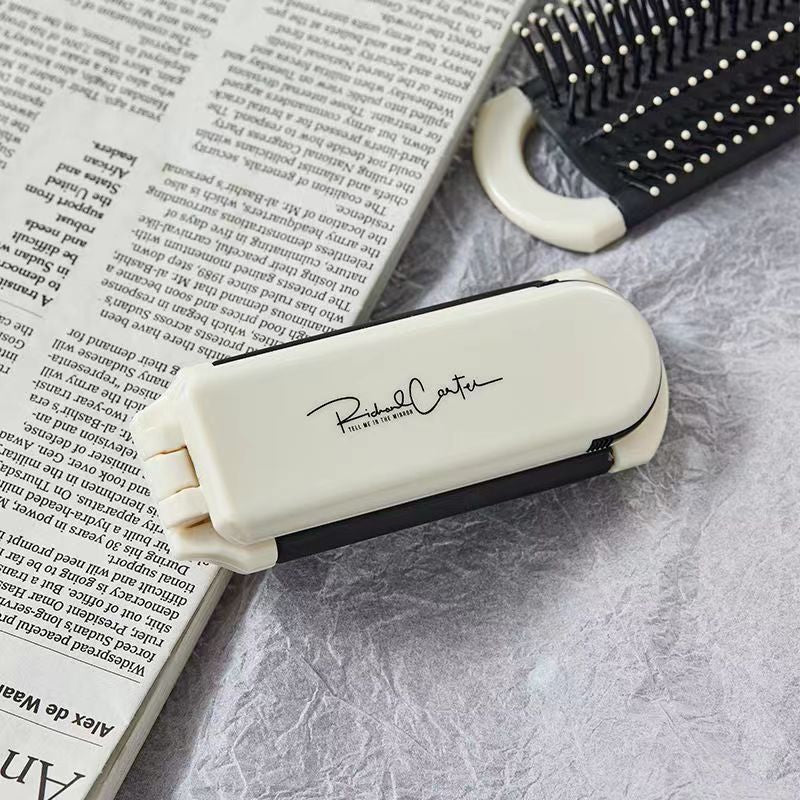Portable mini air cushion comb with removable mirror