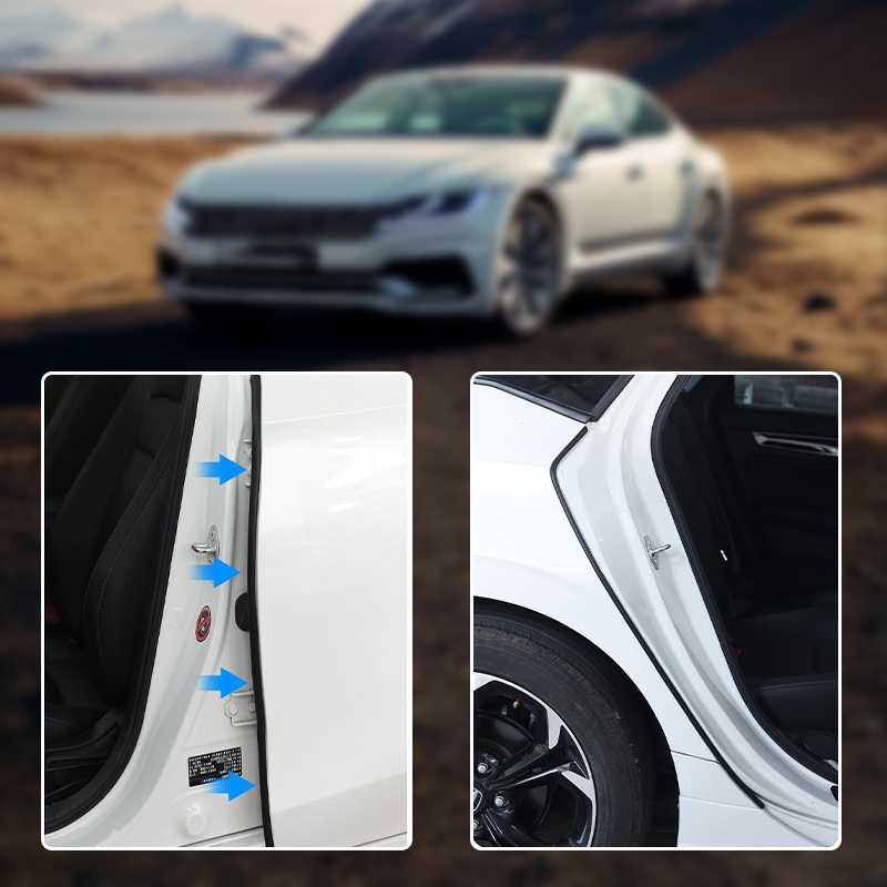 Soundproof sealing strips for B- and C-pillars in cars (especially for Volkswagen)