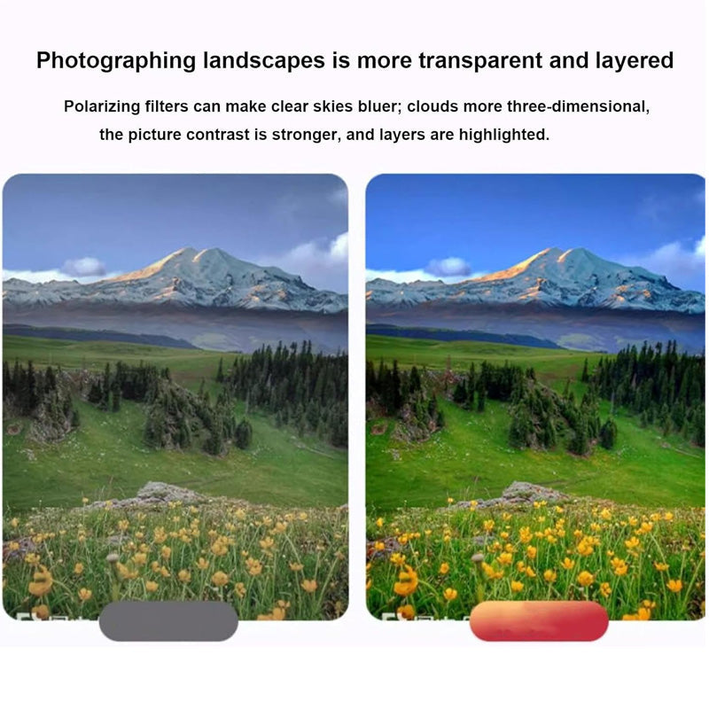 Ultrathin circular polarizing filter with clamp