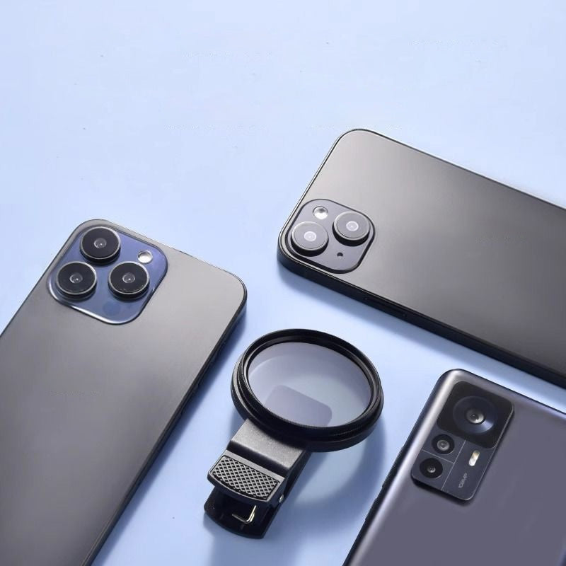 Ultrathin circular polarizing filter with clamp