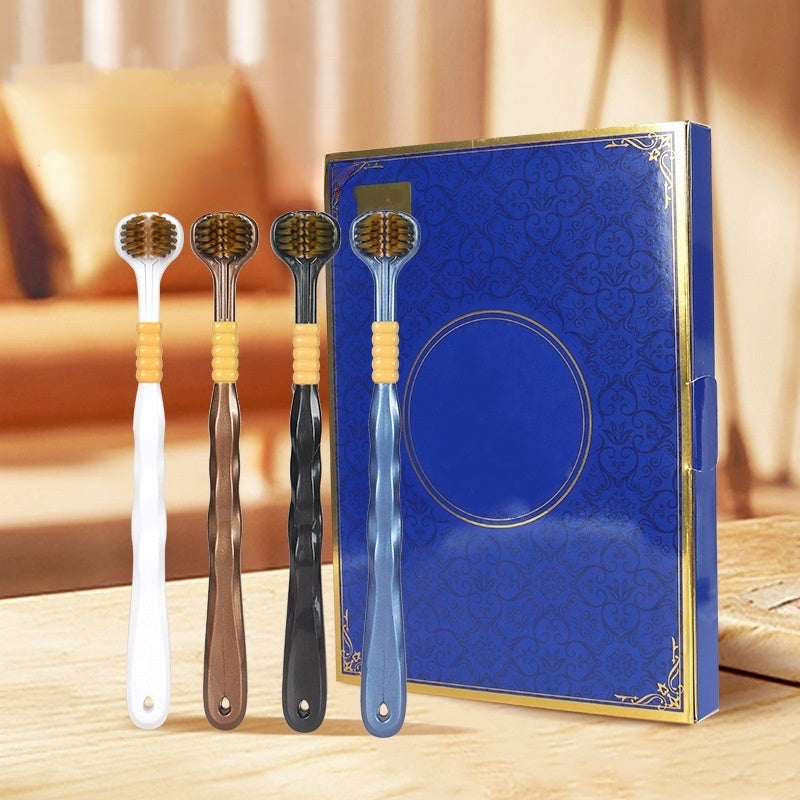 Toothbrush with three heads and multiple angles - Ensures your oral safety
