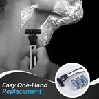 6-blade razor with single snap-in head