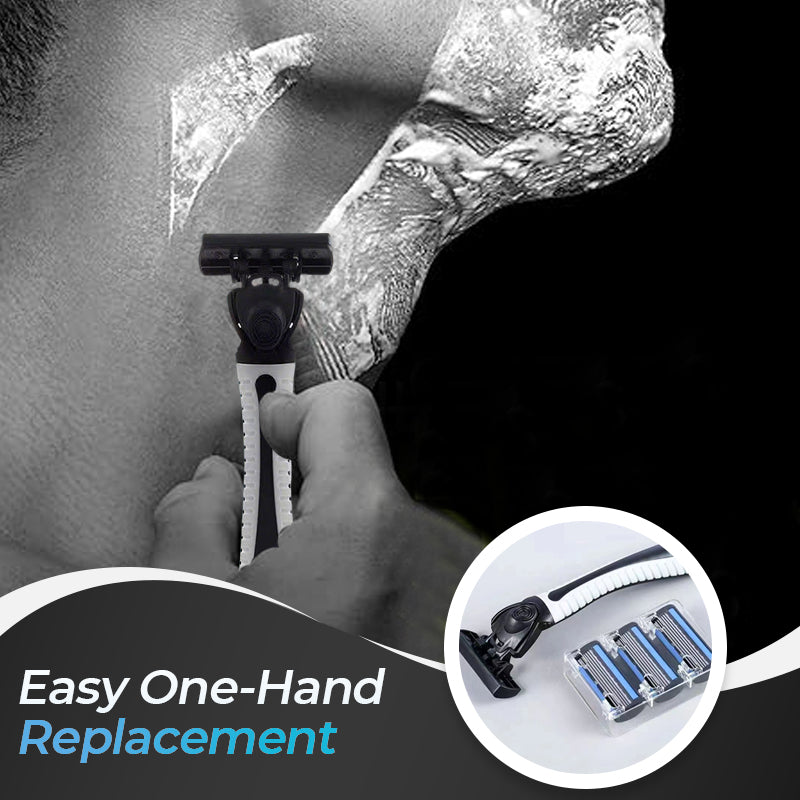 6-blade razor with single snap-in head