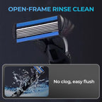 6-blade razor with single snap-in head