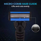 6-blade razor with single snap-in head