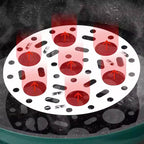 Silver-colored steamer rack in stainless steel with support for cooking