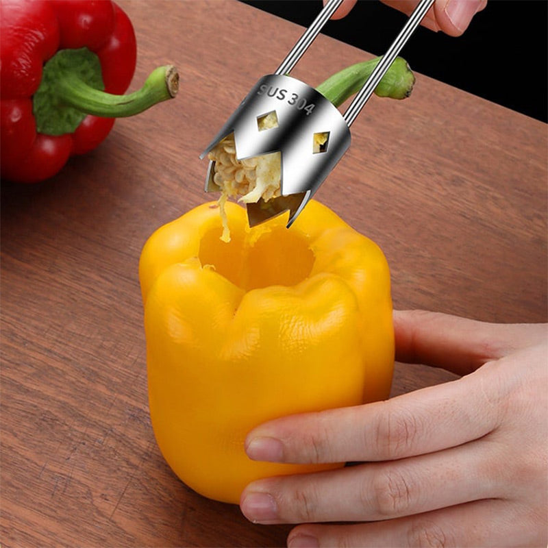 Universal fruit core remover in stainless steel