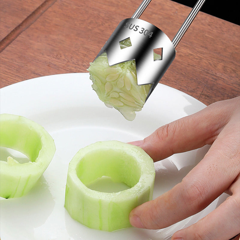 Universal fruit core remover in stainless steel