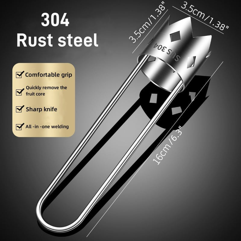Universal fruit core remover in stainless steel