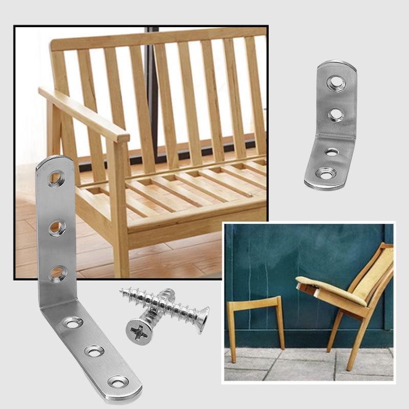 4-pack with corner brackets in stainless steel - includes 30 screws