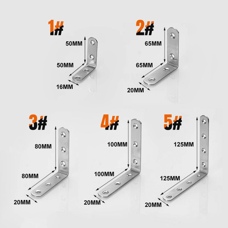 4-pack with corner brackets in stainless steel - includes 30 screws