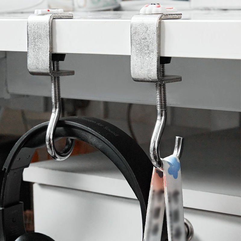Removable hooks without holes for the desk