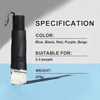 Large foldable umbrella with 12 wind-resistant ribs