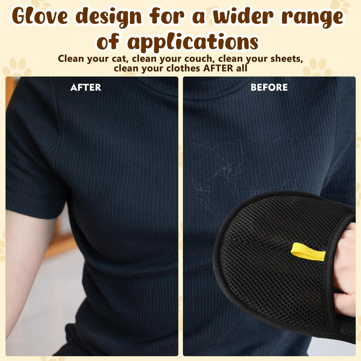 Electrostatic gloves for removing pet hair