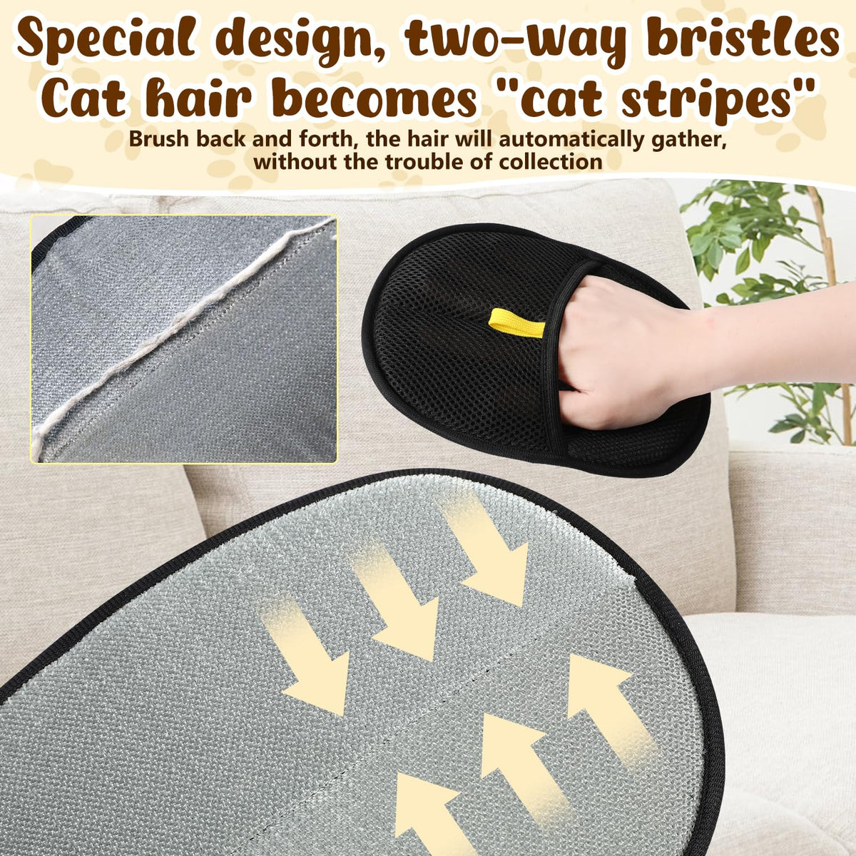 Electrostatic gloves for removing pet hair