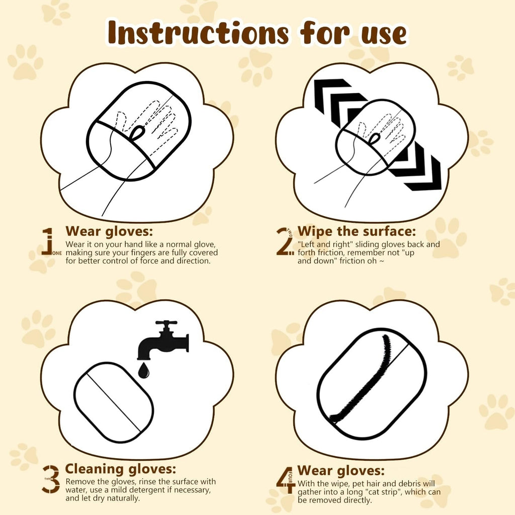 Electrostatic gloves for removing pet hair