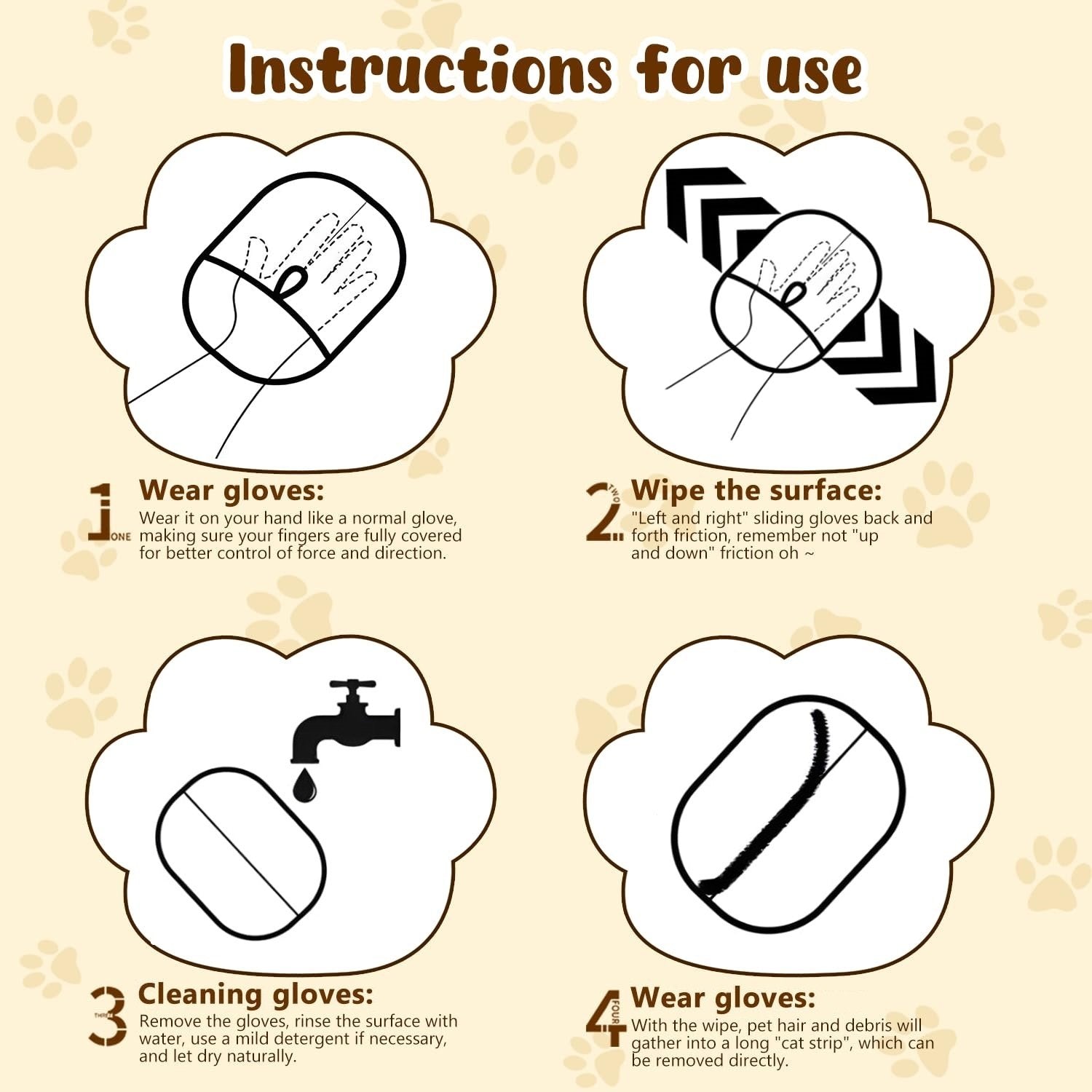 Electrostatic gloves for removing pet hair