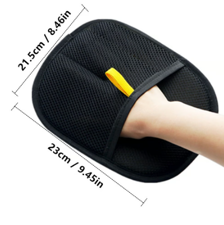 Electrostatic gloves for removing pet hair