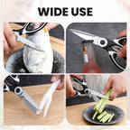 Kitchen scissors with many uses and large capacity