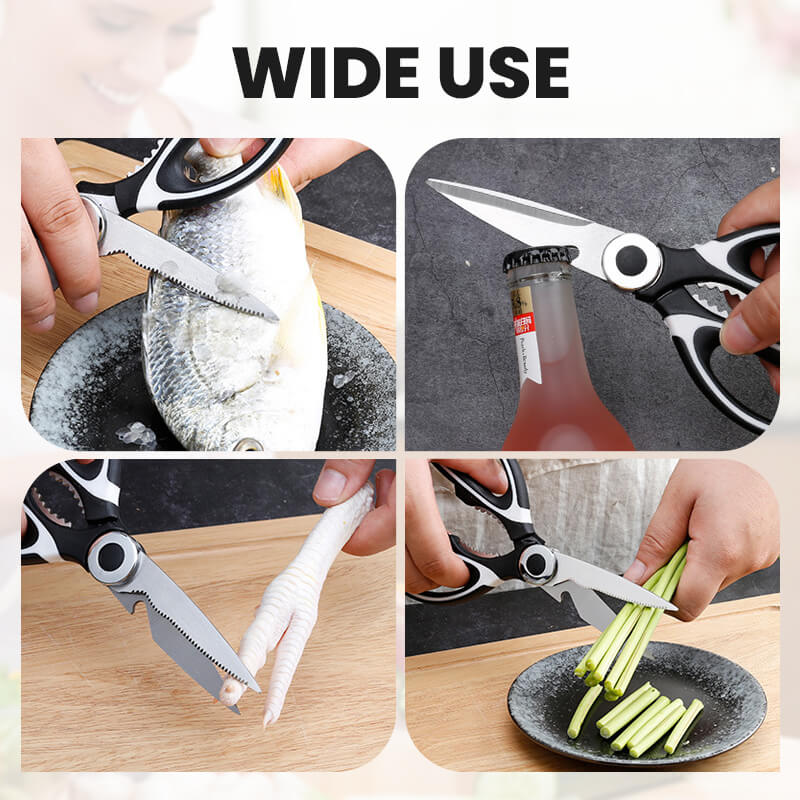 Kitchen scissors with many uses and large capacity
