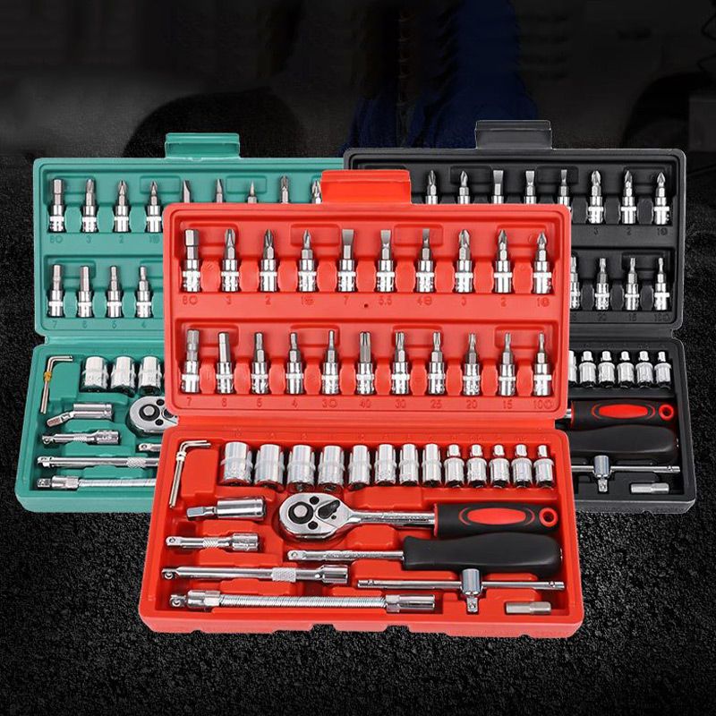 46-piece set with quick-change wrench