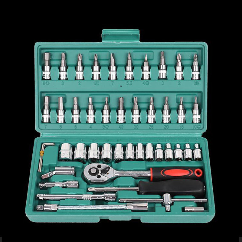 46-piece set with quick-change wrench