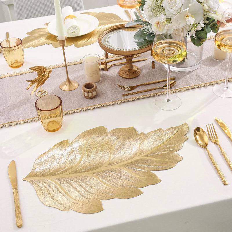 Gold Leaf Luxury Placemat – 3D Elegant Table Mat made of PVC