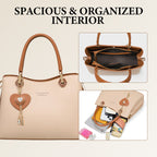 Elegant women's handbag with sparkling heart pendant