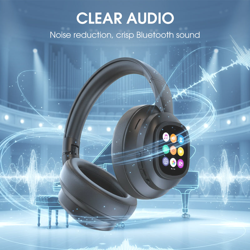 AIWave | AI Bluetooth Headphones with LCD Display Voice Control Sound Isolation for Music and Calls
