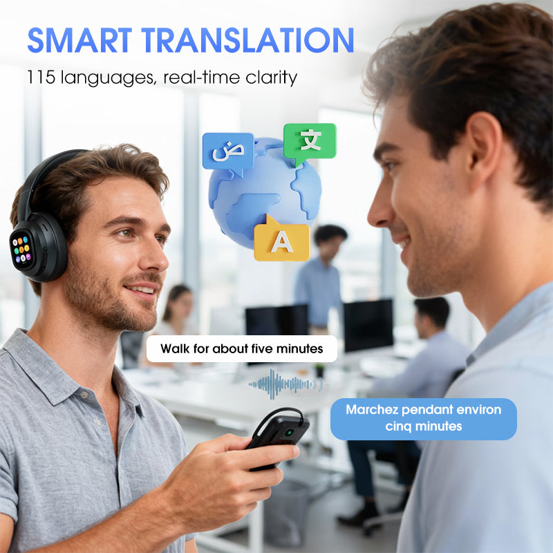 AIWave | AI Bluetooth Headphones with LCD Display Voice Control Sound Isolation for Music and Calls