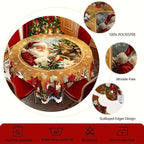 Christmas Table Runner with Reindeer and Snowmen – Durable Polyester Tablecloths Model PineGlow