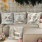 CozyKerst 4-piece cushion cover set – warm holiday decoration for home and living room