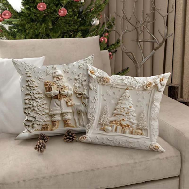 CozyKerst 4-piece cushion cover set – warm holiday decoration for home and living room