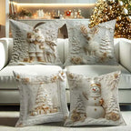 CozyKerst 4-piece cushion cover set – warm holiday decoration for home and living room