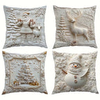 CozyKerst 4-piece cushion cover set – warm holiday decoration for home and living room