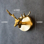 Solid Brass Animal Wall Hooks with Decorative Gold Finish for Home Storage