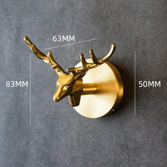 Solid Brass Animal Wall Hooks with Decorative Gold Finish for Home Storage