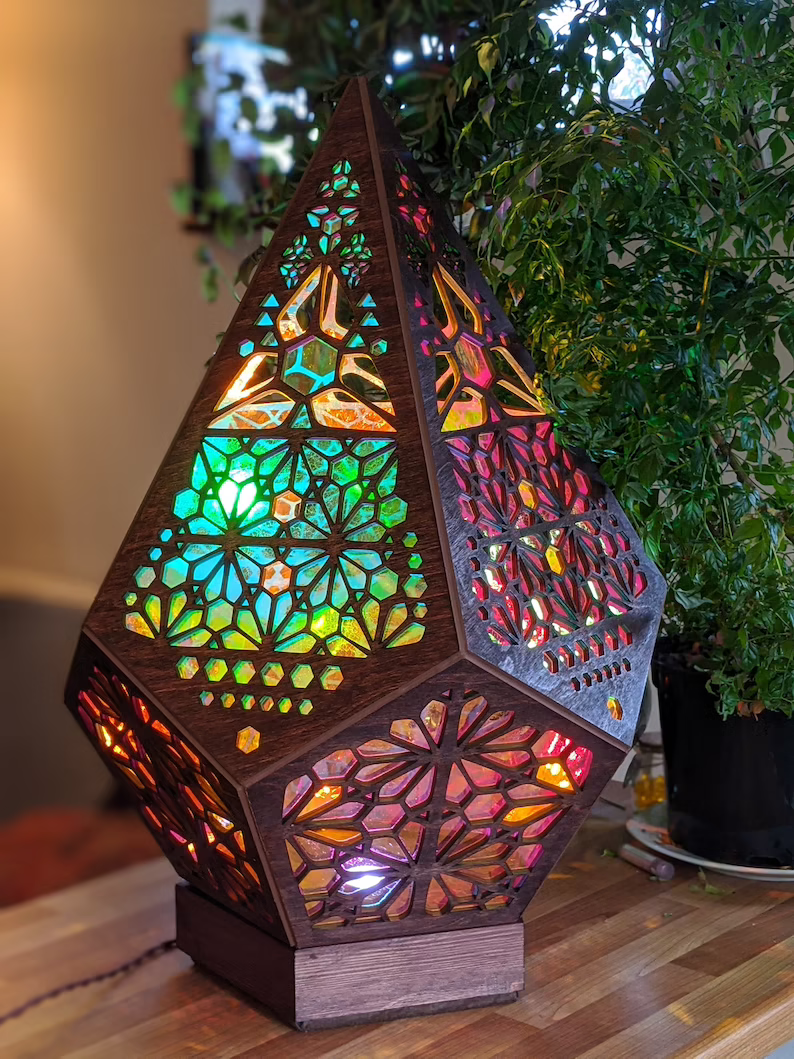 Stained Glass Style LED Table Lamp - LumiAura