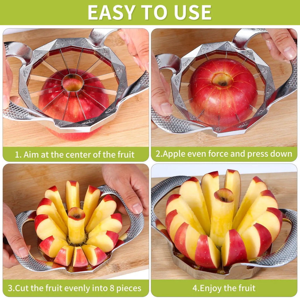 Stainless Steel Apple Slicer Heavy Duty Sharp Fruit Cutter and Divider